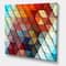 Designart - 3Dd Geometry in Shades of Blue and Red - Modern & Contemporary Premium Canvas Wall Art